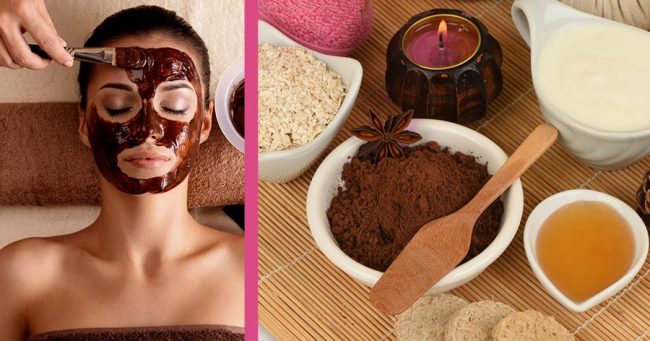 Women making Chocolate Oatmeal Mask