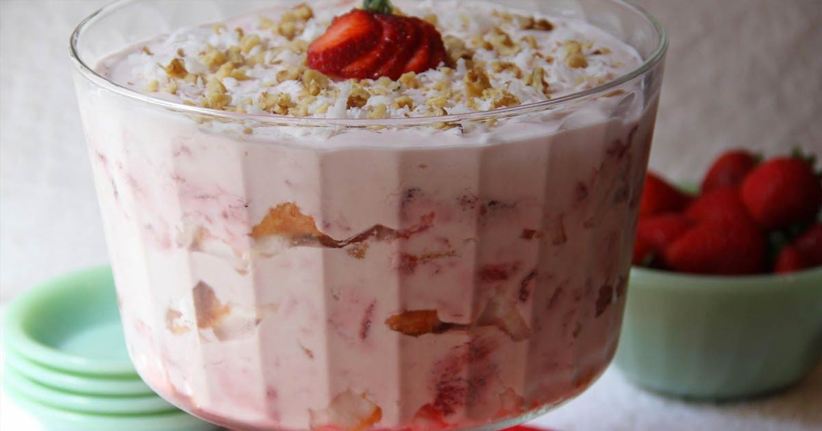 Southern Strawberry Punch Bowl Cake