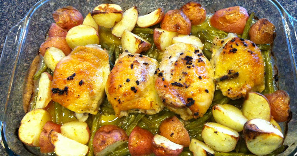 Garlic & Lemon Chicken With Red Potatoes & Green Beans