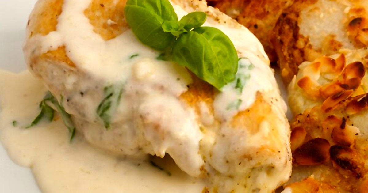 Stuffed Chicken Breast with Ranch Dressing