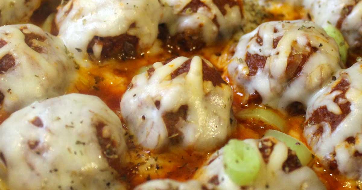 Cheesy Enchilada Meatball Casserole