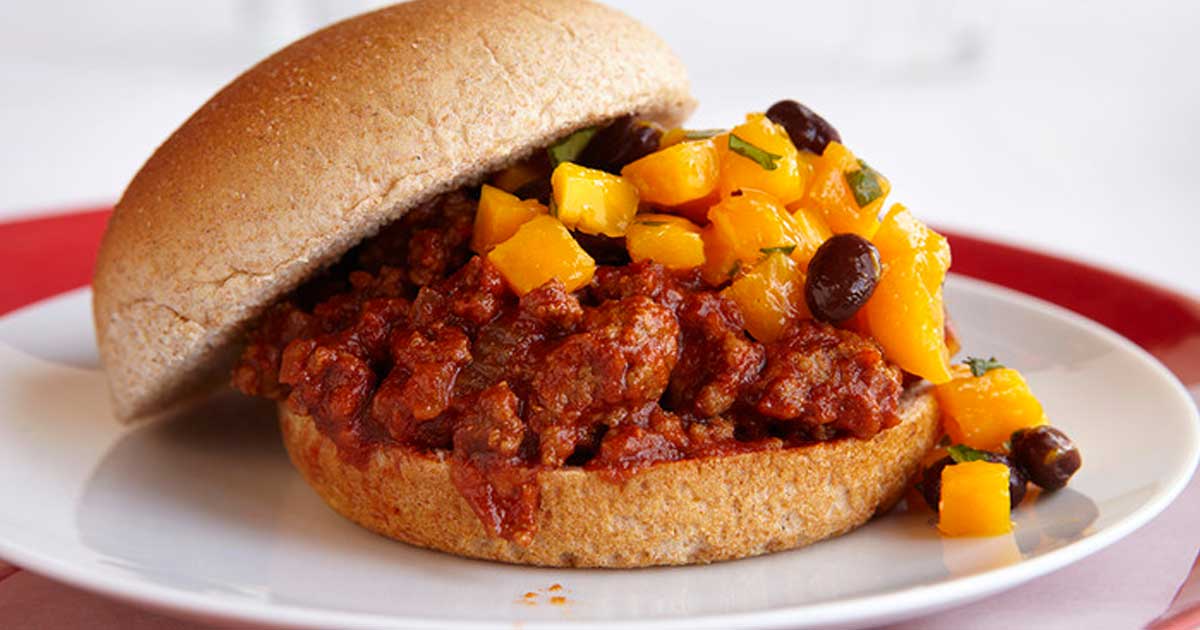 Sloppy Joes with Mango Salsa