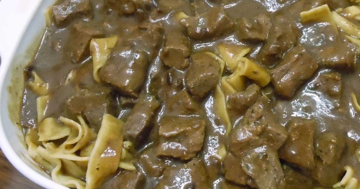 The Coziest, Creamiest Beef Tips with Egg Noodles