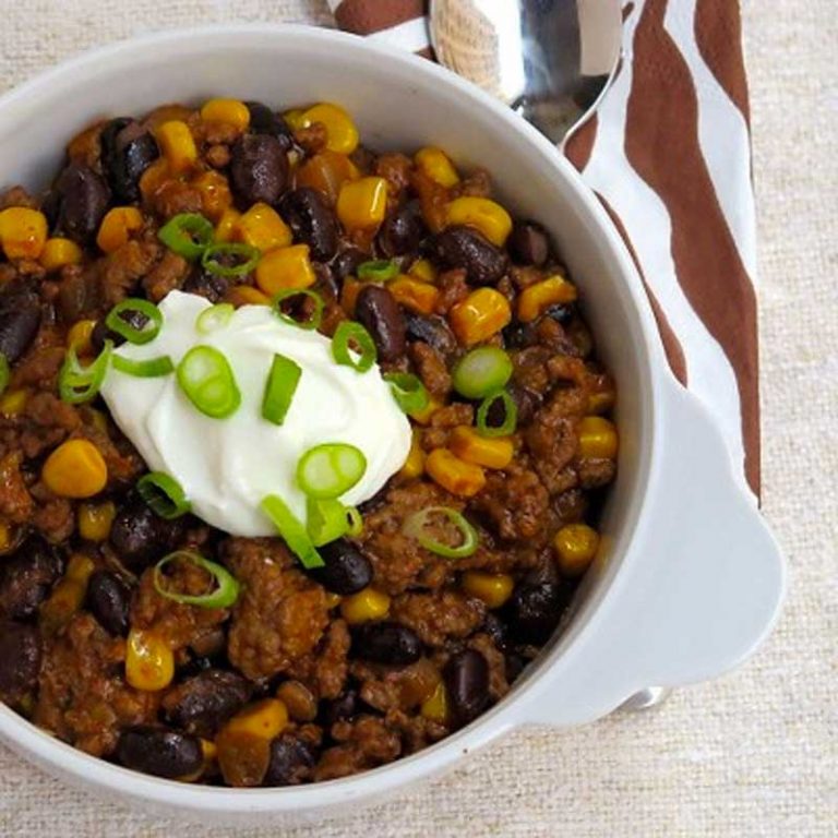 Corn and Black Bean Chili with Beef