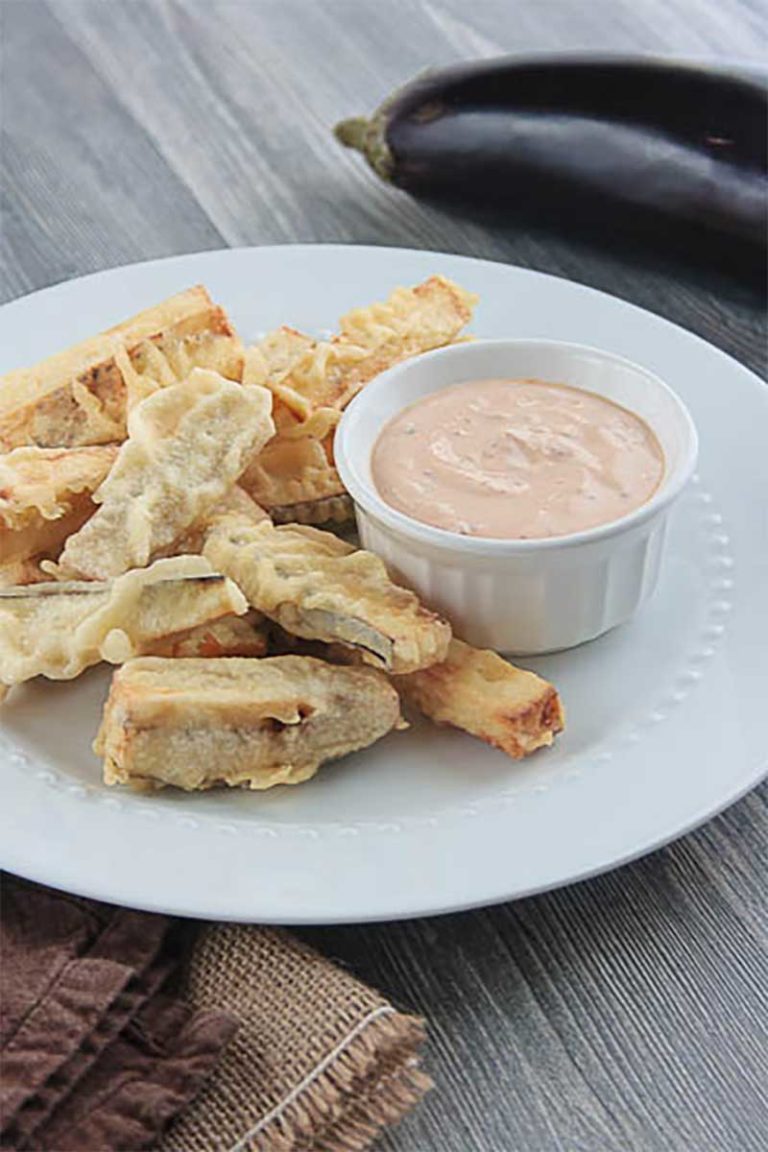 Tempura Fried Eggplant with ChipotleMaple Dipping Sauce