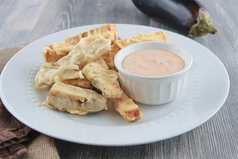 Tempura Fried Eggplant with ChipotleMaple Dipping Sauce