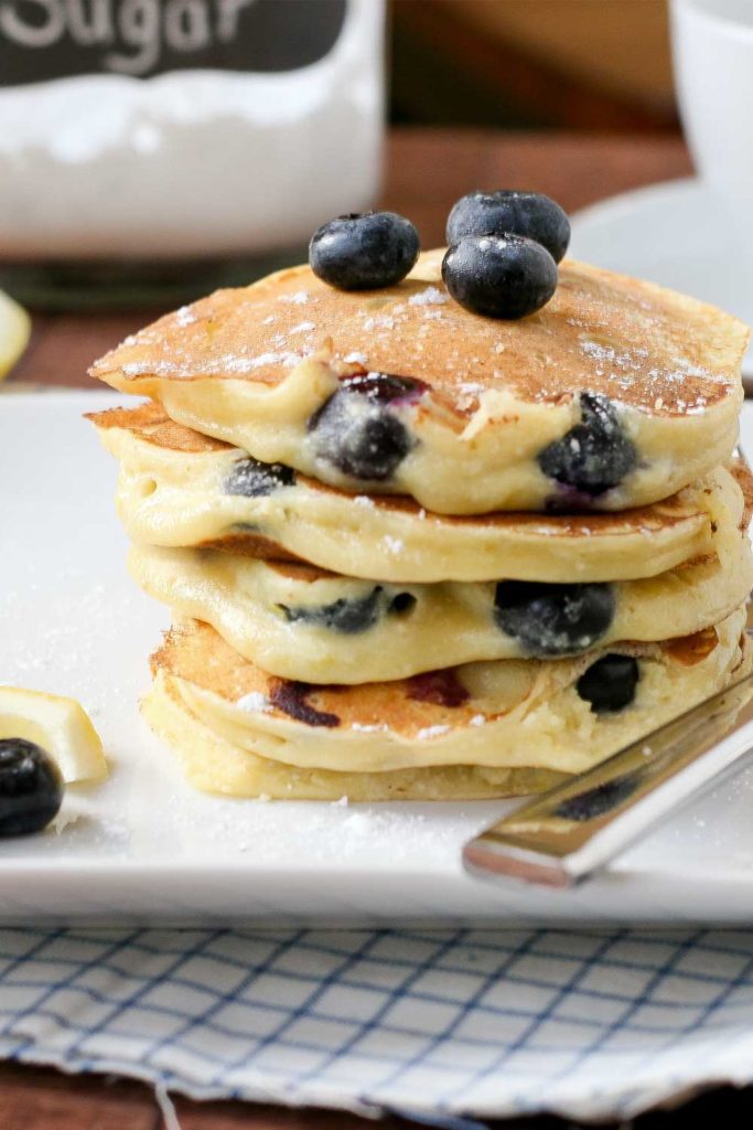 Lemon Blueberry Ricotta Pancakes
