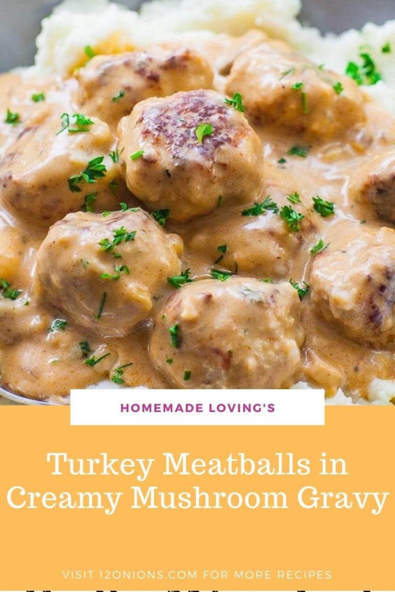 Turkey Meatballs in Creamy Mushroom Gravy