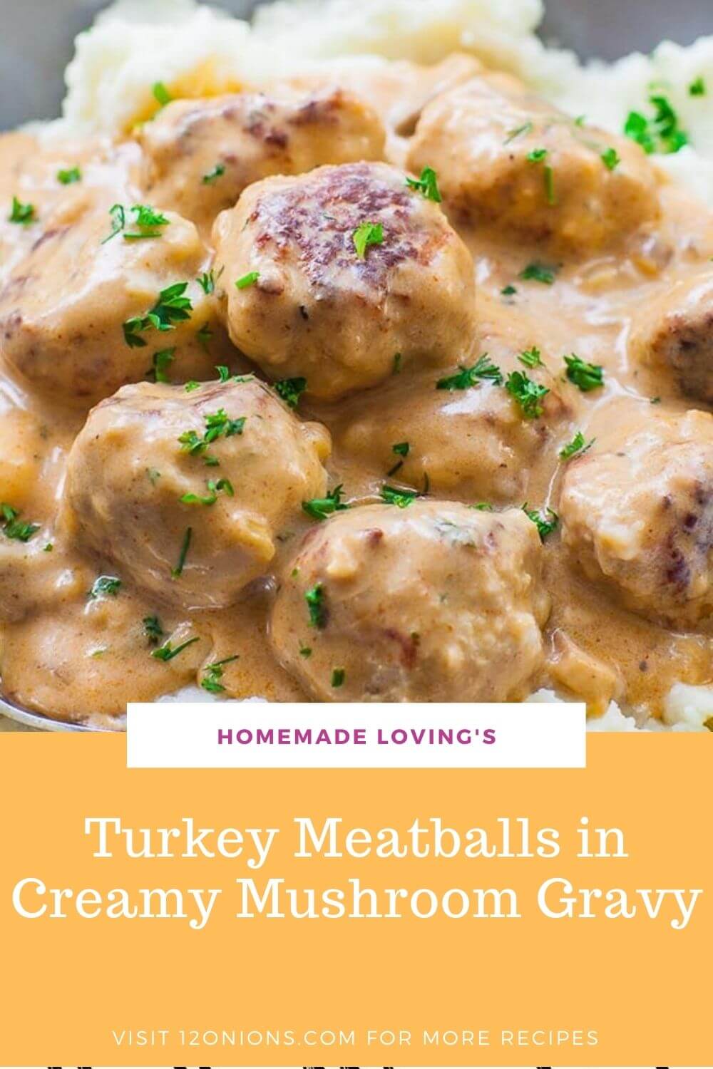 Turkey Meatballs in Creamy Mushroom Gravy