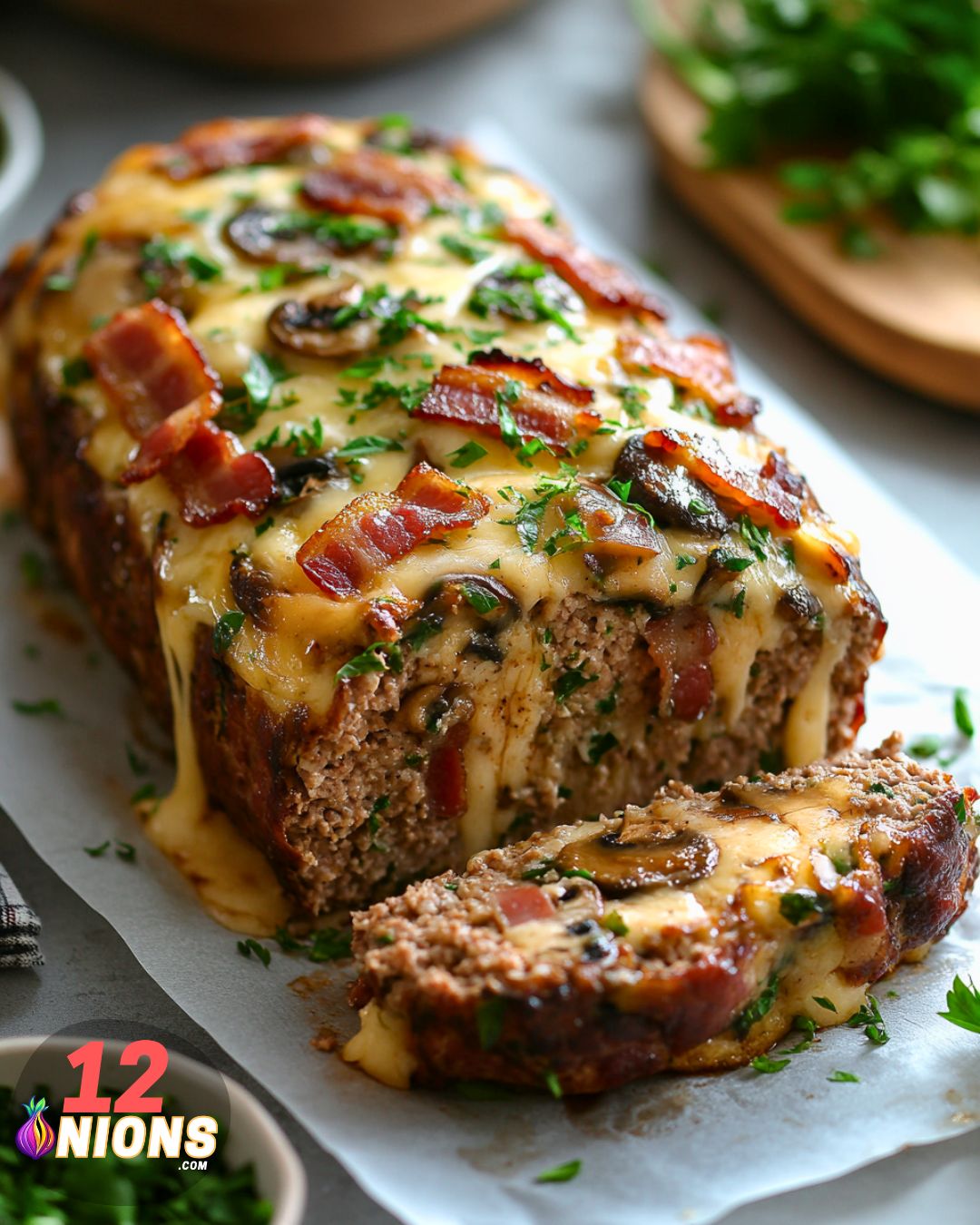 Bacon Mushroom Swiss Cheese Meatloaf Recipe