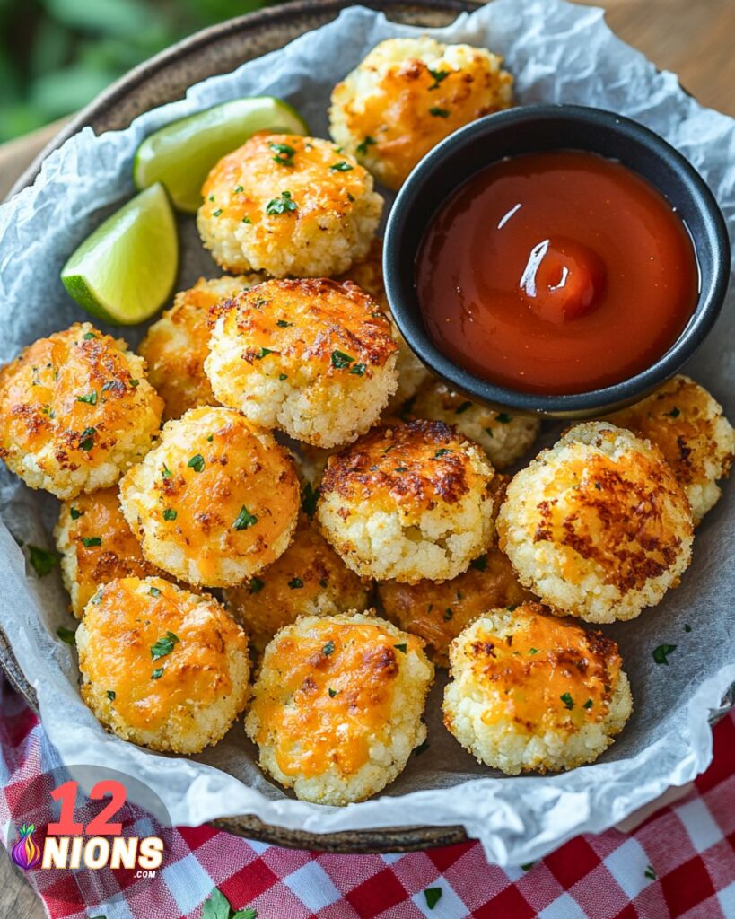 Baked Cheddar Cauliflower Bites Recipe