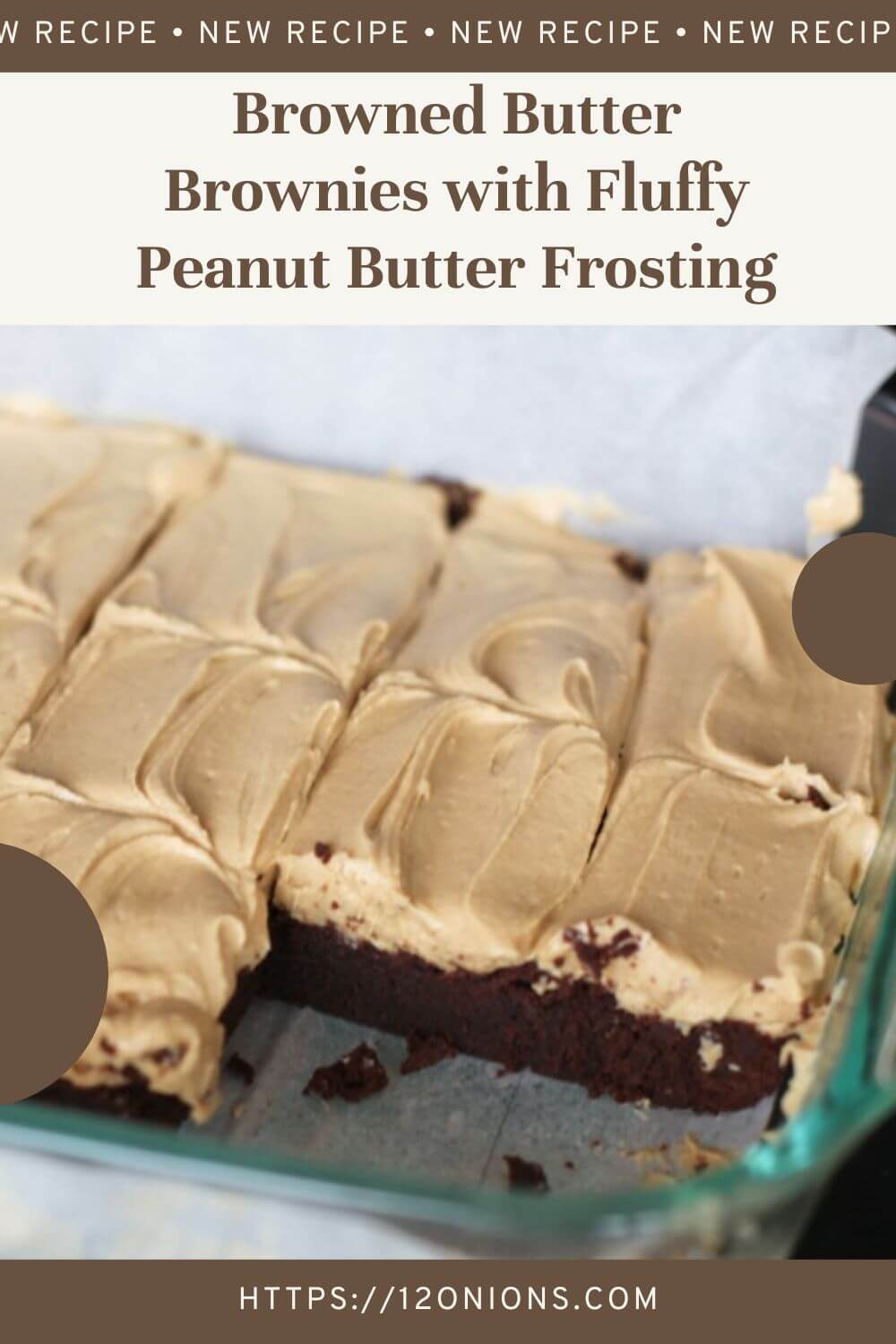 Browned Butter Brownies with Fluffy Peanut Butter Frosting