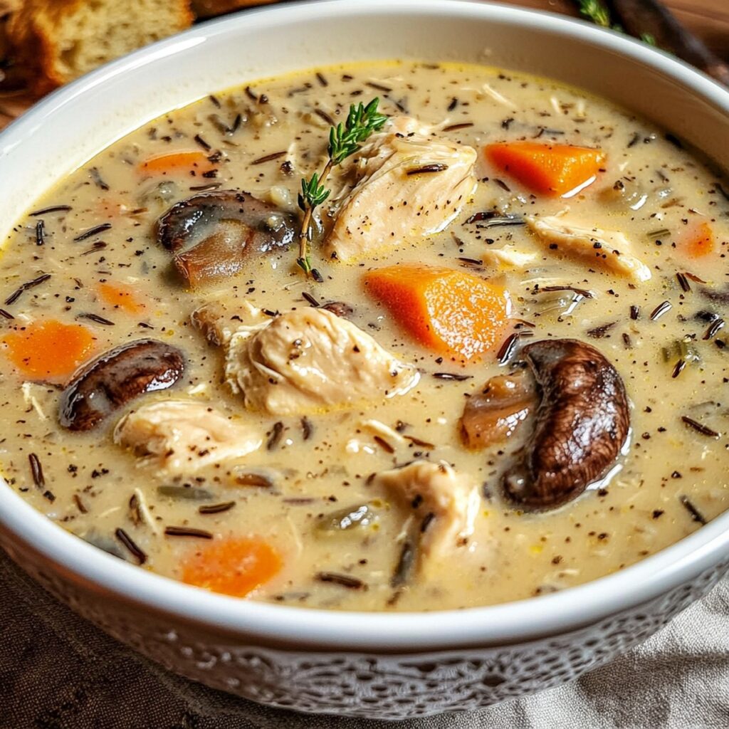 Creamy Mushroom Chicken And Wild Rice Soup