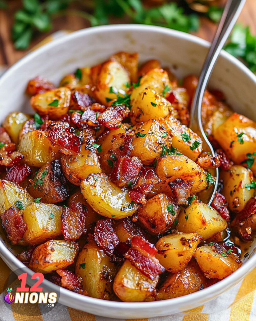 Crisp Roast Potatoes with Honey and Bacon Recipe