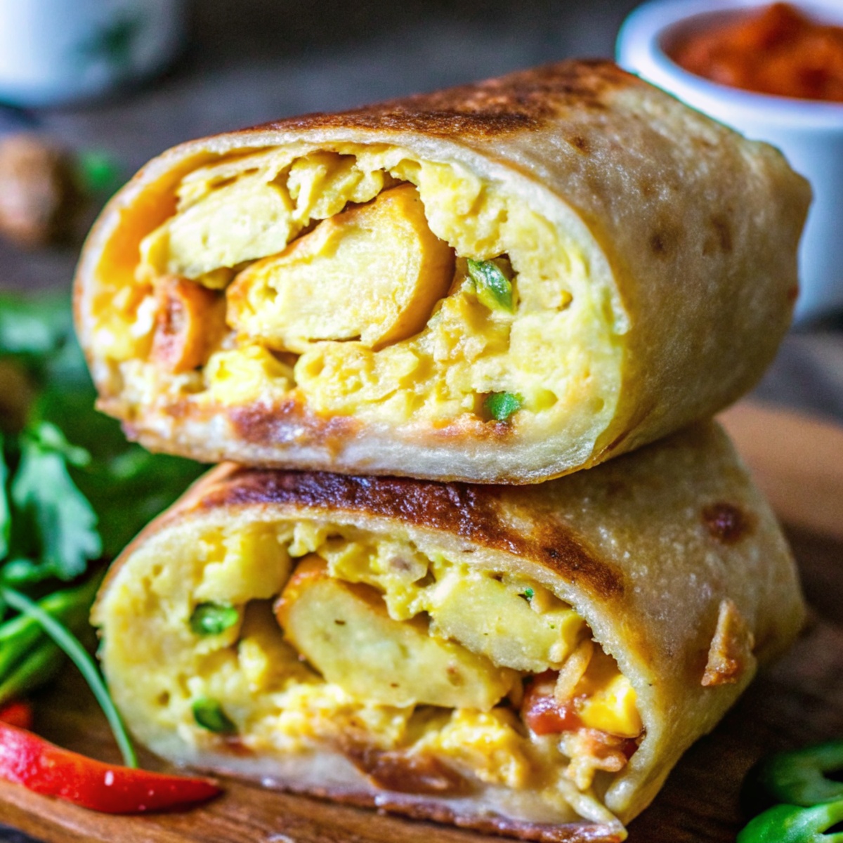 Making Crispy Breakfast Burritos