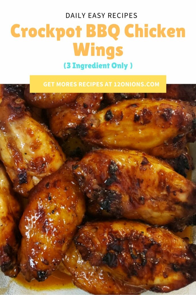 Crockpot BBQ Chicken Wings (3 Ingredient Only )