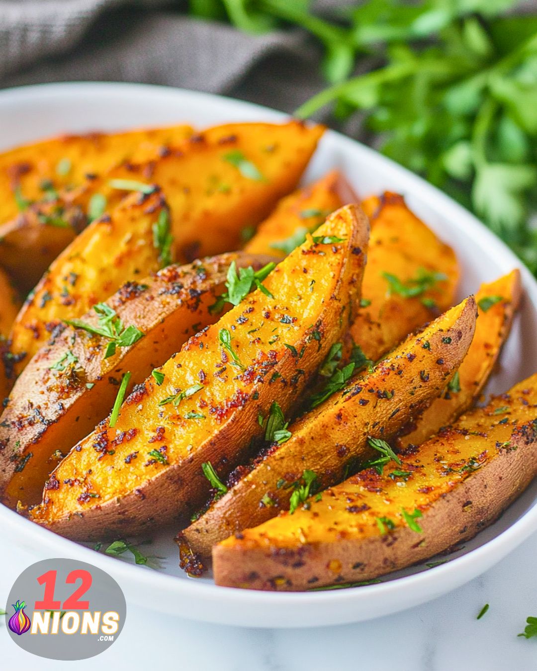 Herb-Crusted Sweet Potato Wedges Recipe