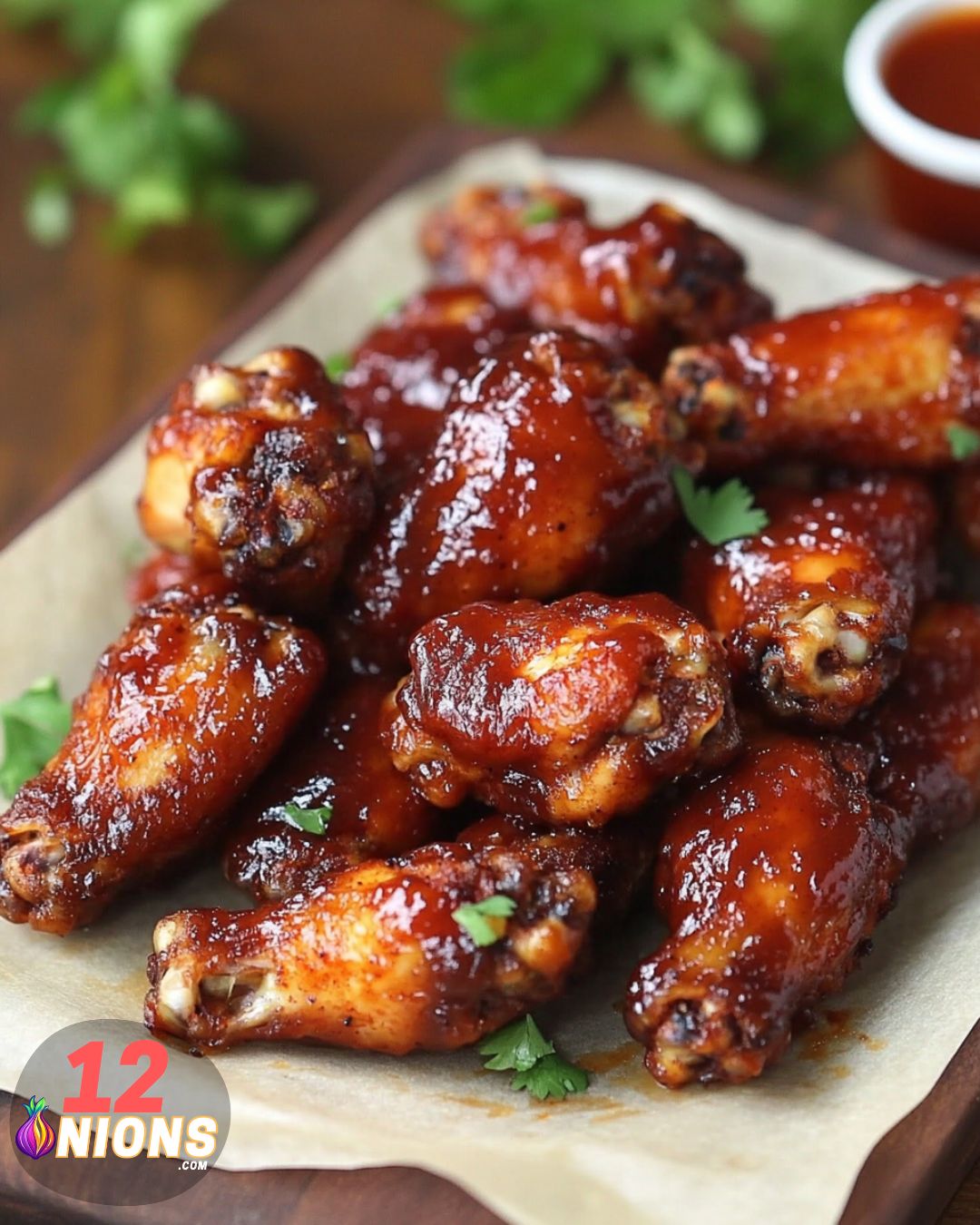 Serving Honey BBQ Chicken Wings