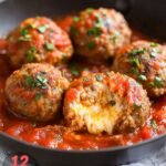 Low Carb Mozzarella Stuffed Meatballs Recipe