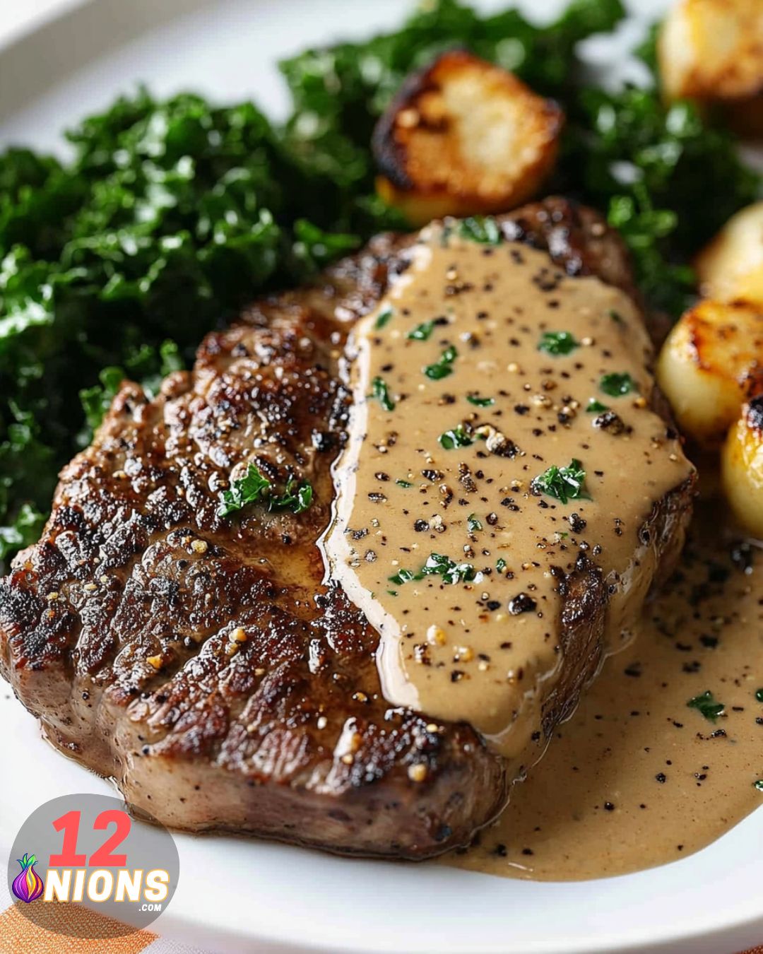 Peppercorn Steak with Creamy Sauce Recipe