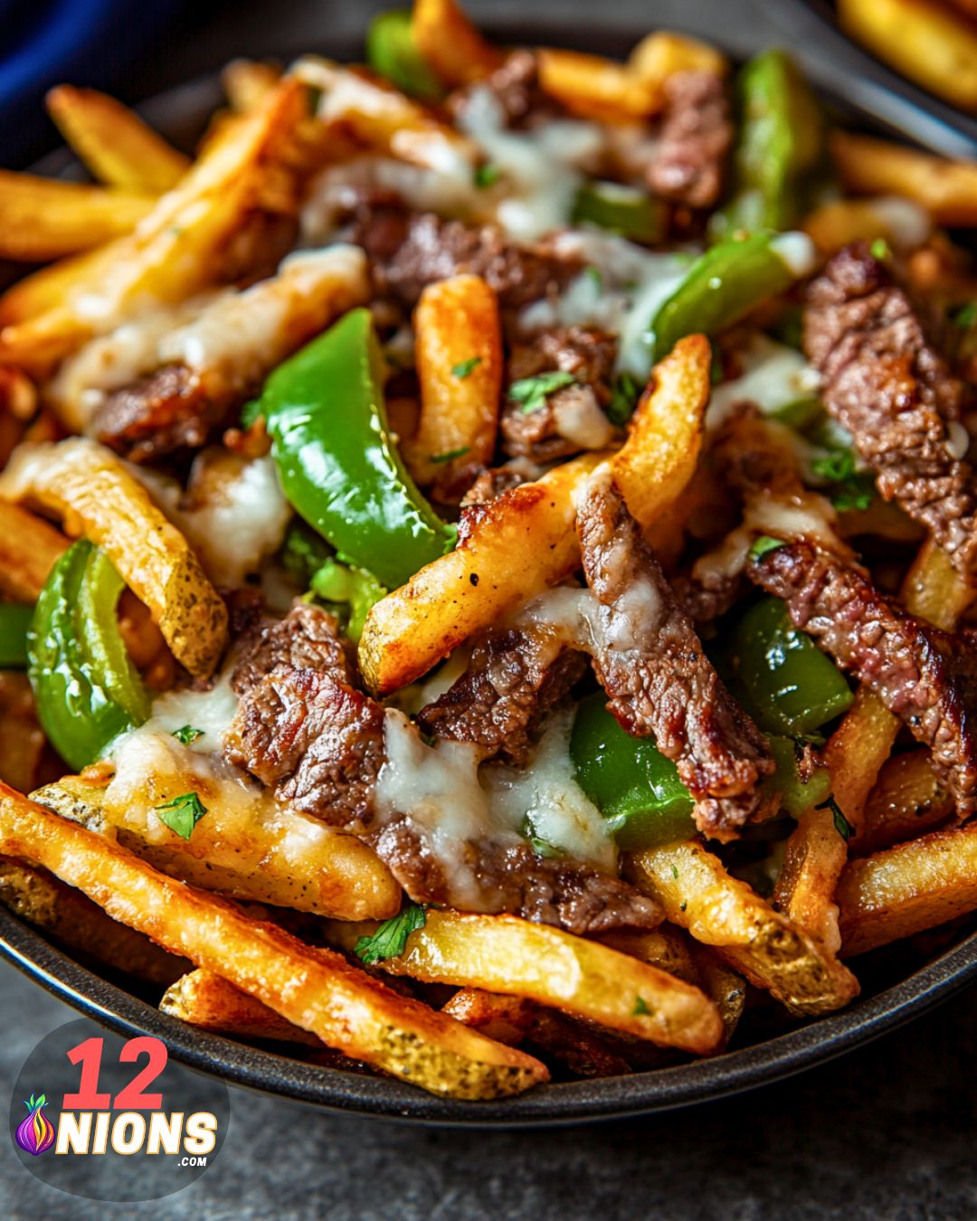 Serving Philly Cheesesteak Fries