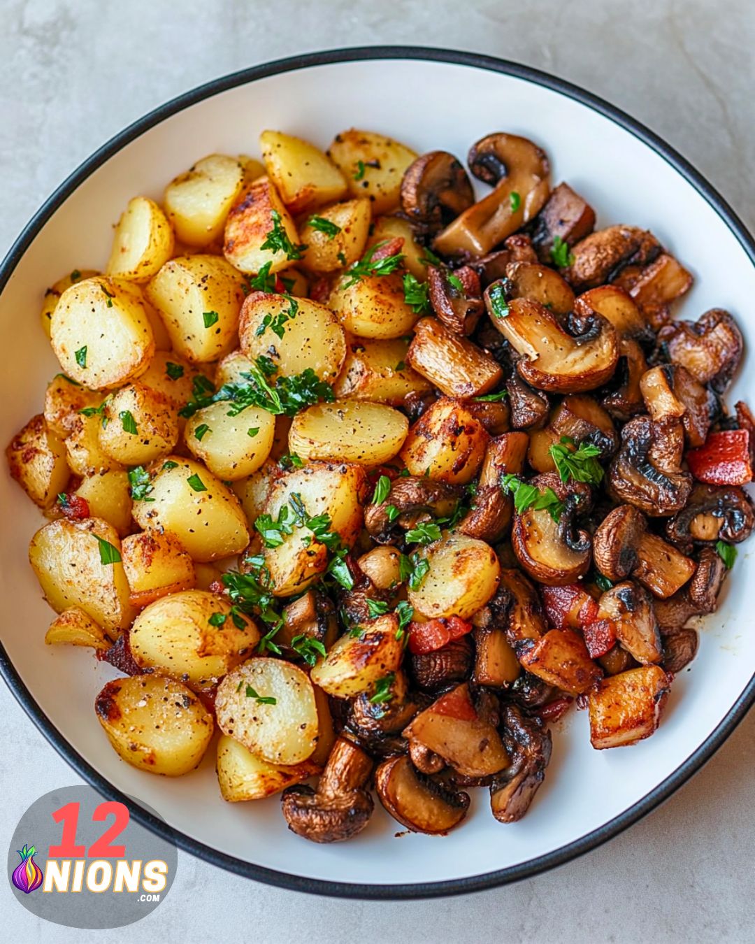 Serving Potato Mushroom Breakfast