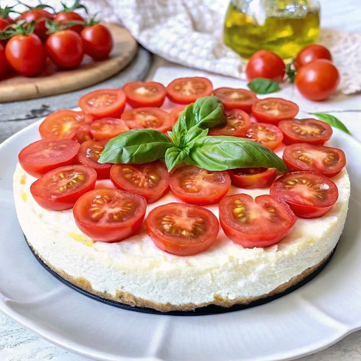 Making Caprese Cheesecake