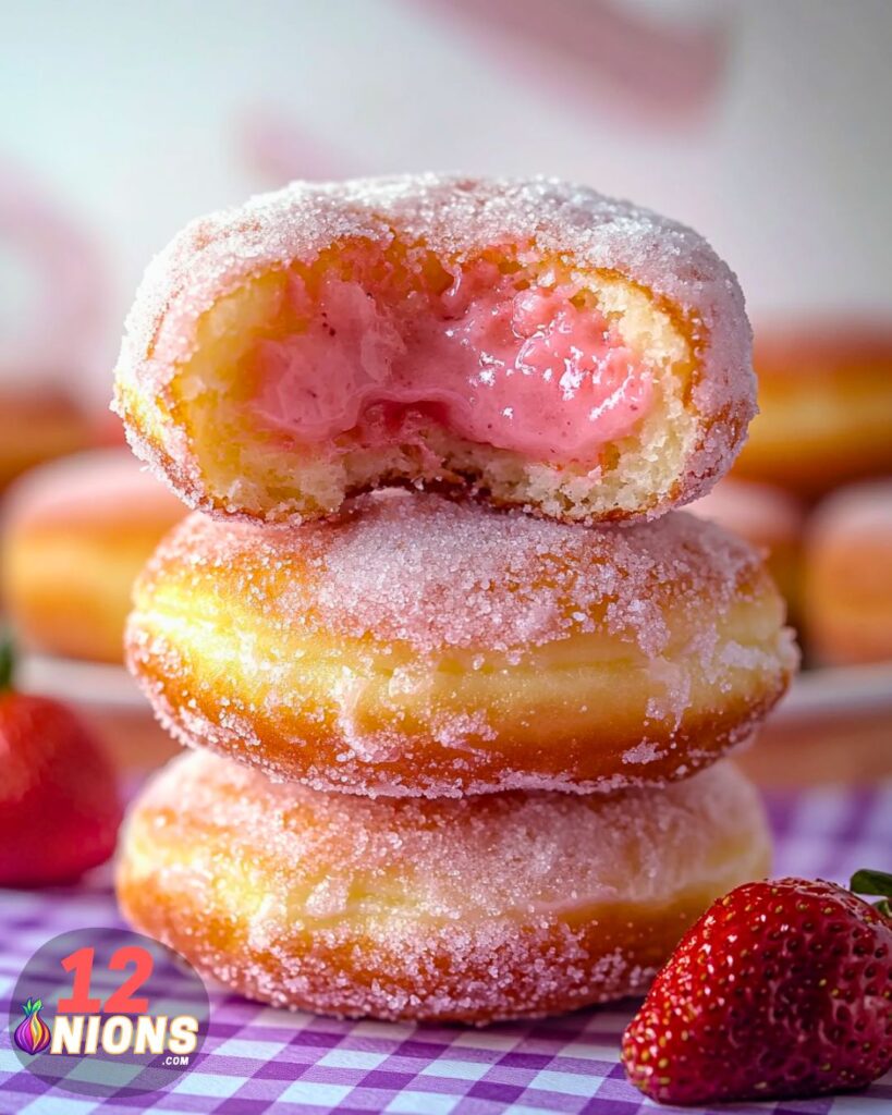 Strawberry Cream Filled Donuts Recipe