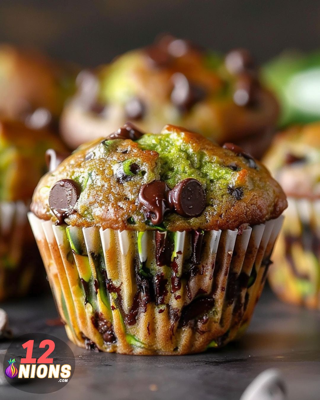 Serving Zucchini Chocolate Chip Muffins